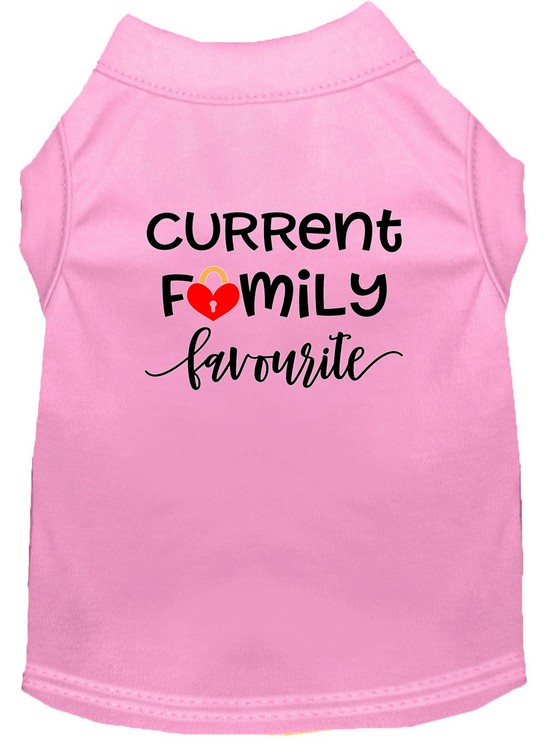 Family Favorite Screen Print Dog Shirt Light Pink XS